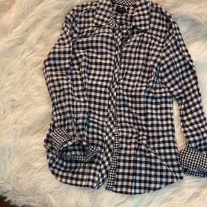 Navy Plaid Button Down